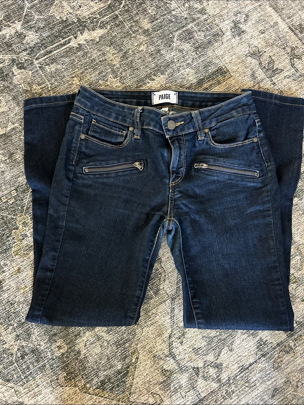 PAIGE Indigo Zip Jeans